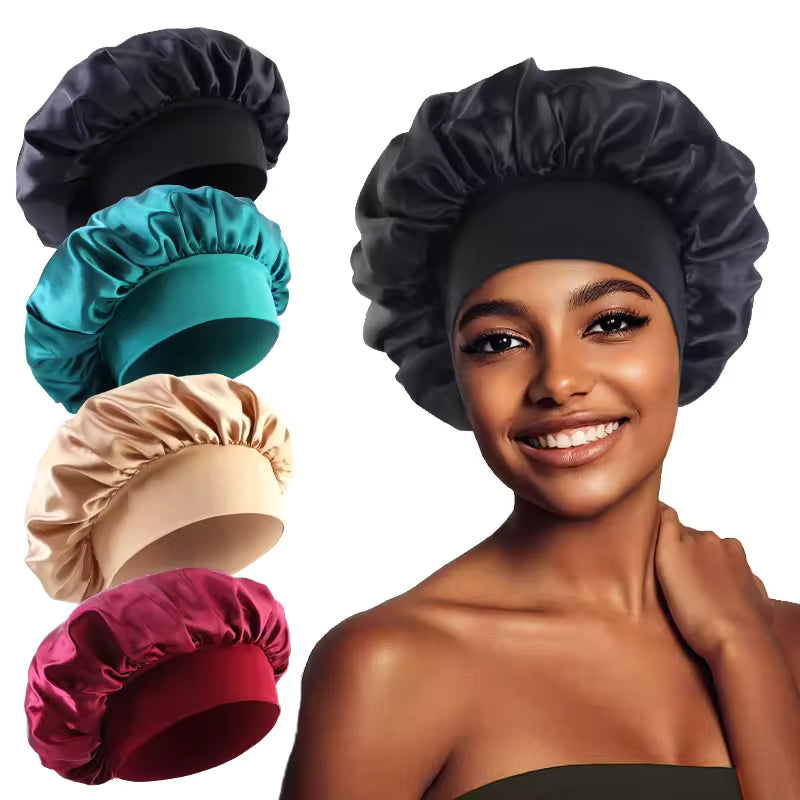 Silk Satin Lined Sleep Shower Cap