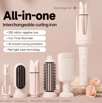 5-in-1 Negative Ion Automatic Hair Curler Set